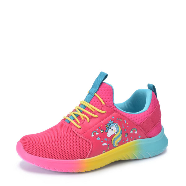 Fam Together Girls Sneakers Unicorn Slip On Kids Shoes with Rainbow Sole