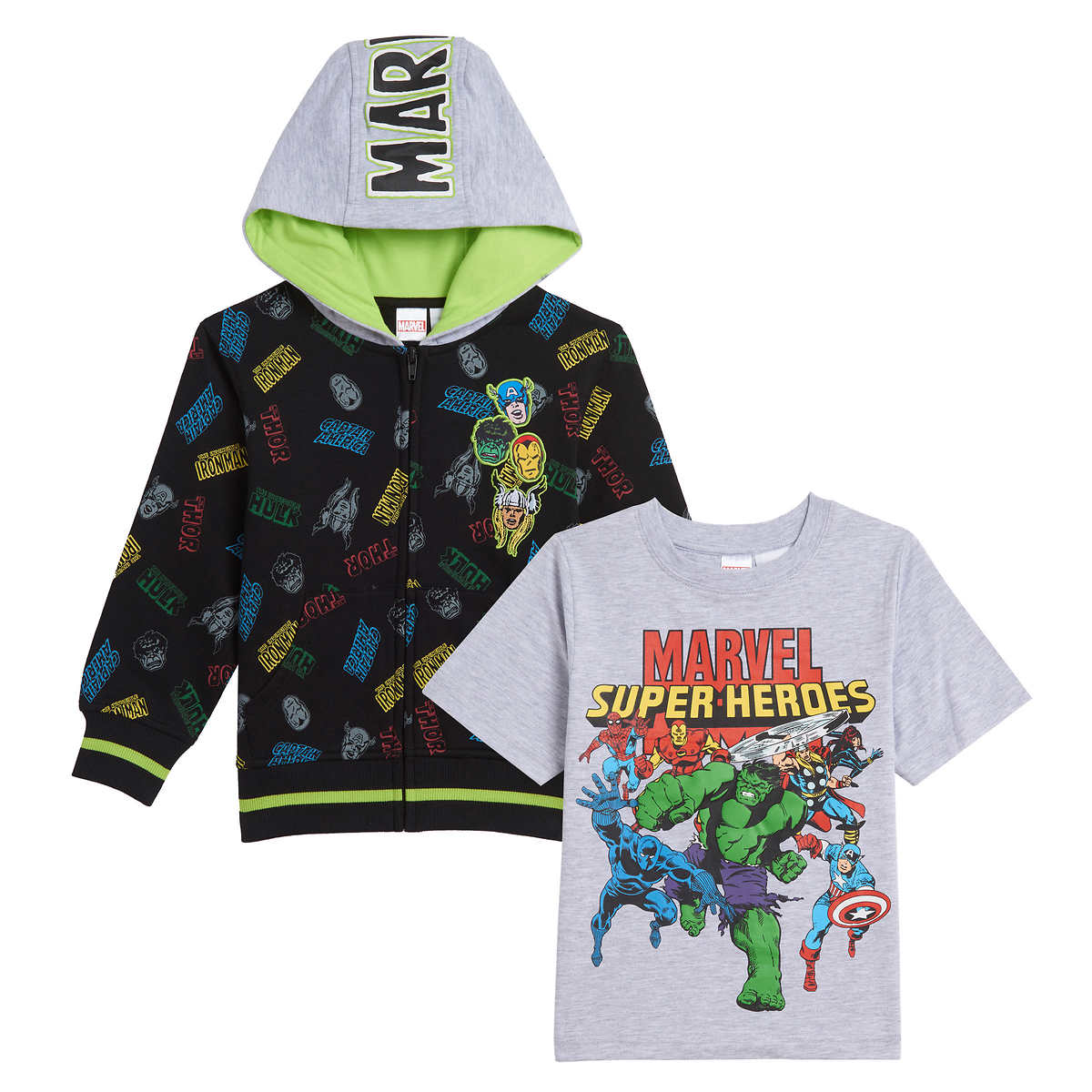 Avengers Hoodie and T-Shirt Set, Cosplay Boys Clothes 2-Piece Outfit, 5-7 - FPI Ventures