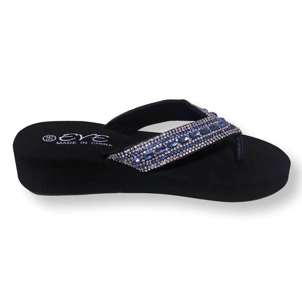 Womens Sparkly Sandals Rhinestone Flip Flop Shoes For Women,Black/Blue/Brown, Size 5-11 - FPI Ventures