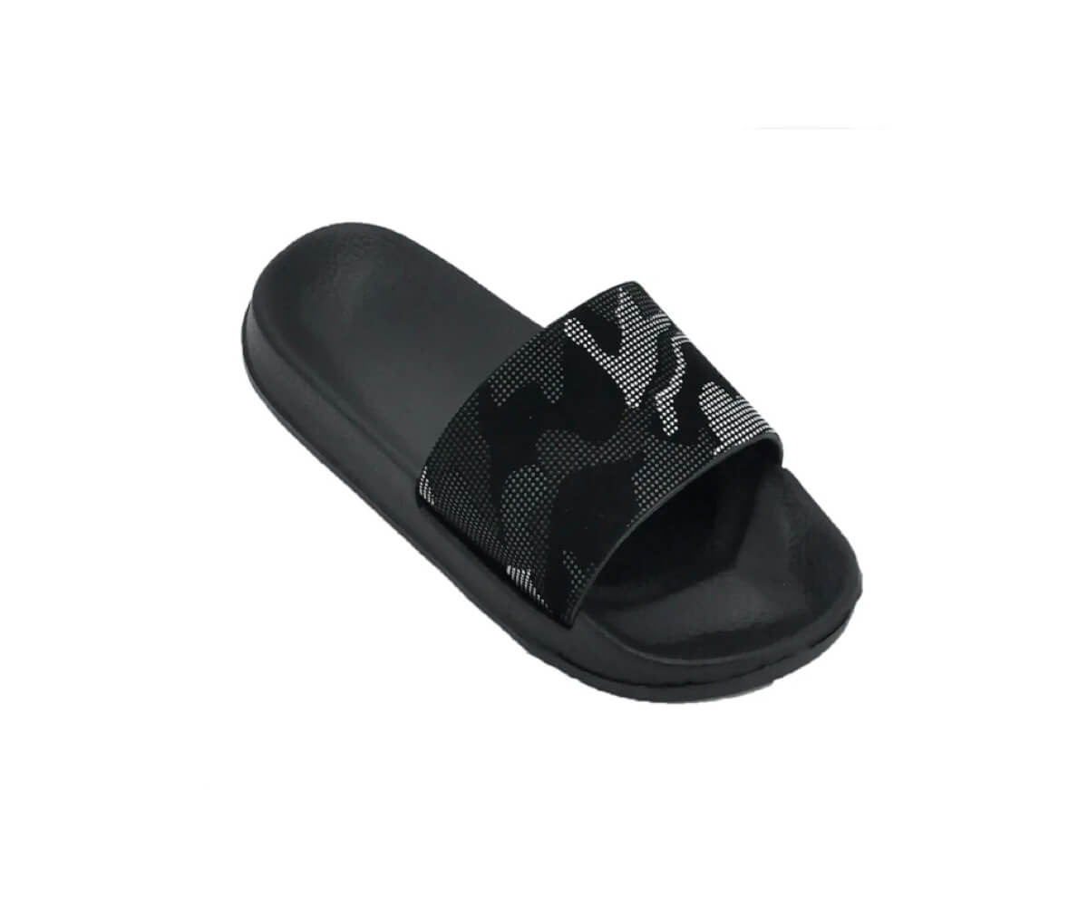 Camouflage Slides Boys' Sandals - Camo Black, Camo Blue, and Camo Green - Sizes 11.5-4 (Little/Big Boys) - FPI Ventures
