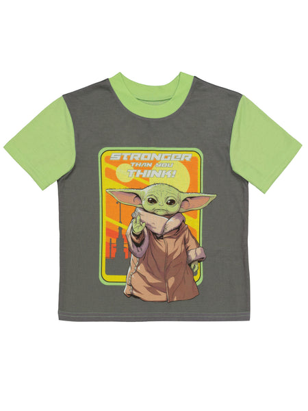 Baby Yoda Boys Pajamas 3pc Star Wars PJ Set Kids Sleepwear, 4-10, Grey - FPI Ventures