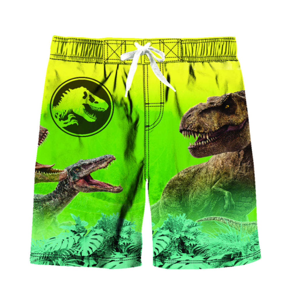 Jurassic World Boy Swim Trunks Bathing Suit for Boys Yellow Neon - FPI Ventures