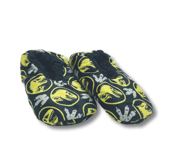 Jurassic World Boys Slippers Fuzzy Slipper Socks for Kids - FPI Ventures