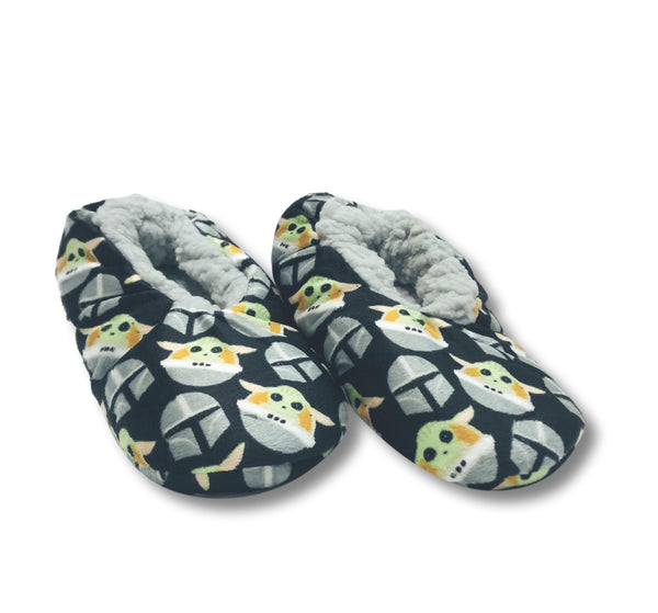 Mandalorian Baby Yoda Boys Slippers Fuzzy Slipper Socks for Kids - FPI Ventures