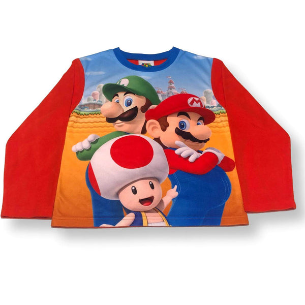 Super Mario Boys' Pajama Set Kids 2pc Fleece PJs, 4-10, Red - FPI Ventures