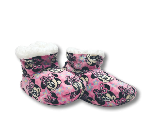 Minnie Mouse Toddler Slippers Fuzzy Slipper Booties for Girls - FPI Ventures