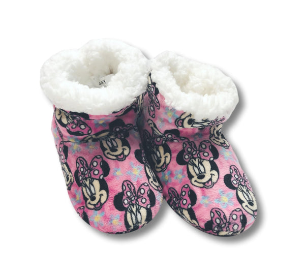 Minnie Mouse Toddler Slippers Fuzzy Slipper Booties for Girls - FPI Ventures
