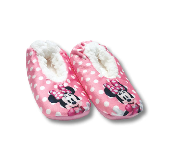 Minnie Mouse Girls Slippers Fuzzy Slipper Socks for Toddlers and Kids - FPI Ventures