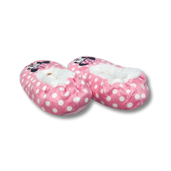 Minnie Mouse Girls Slippers Fuzzy Slipper Socks for Toddlers and Kids - FPI Ventures