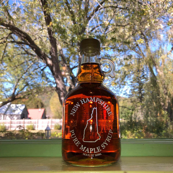 Great Tasting New Hampshire Maple Syrup – Produced by Family-Owned, Multi-Generational Fuller’s Sugarhouse – Decorative Gallone Glass Bottle – Great Gift - Proudly Made in the USA - FPI Ventures