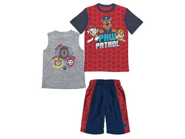 PAW Patrol Boys Toddler Tee and Short Outfit Kids 3PC Clothing Sets, 2T-7 - FPI Ventures