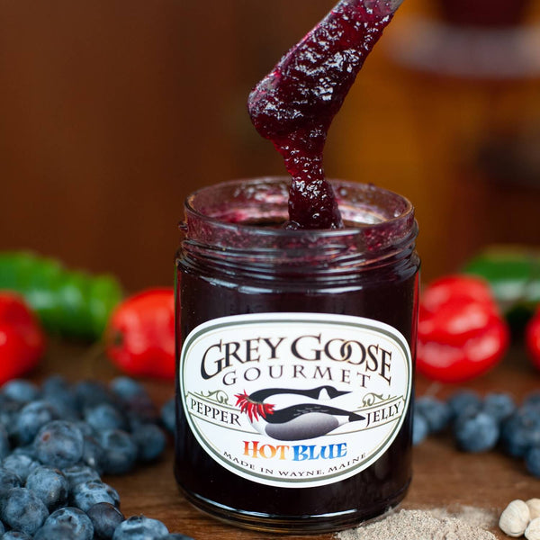 Great Tasting Maine Pepper Jelly, Small Batch and All-Natural, Produced by Family-Owned Grey Goose Gourmet, Unique Variety of Flavors, 9 Ounce Glass Jar - FPI Ventures