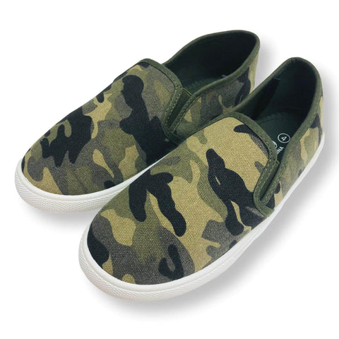 Camo Slip On Shoes for Boys Canvas Kids Sneakers - FPI Ventures