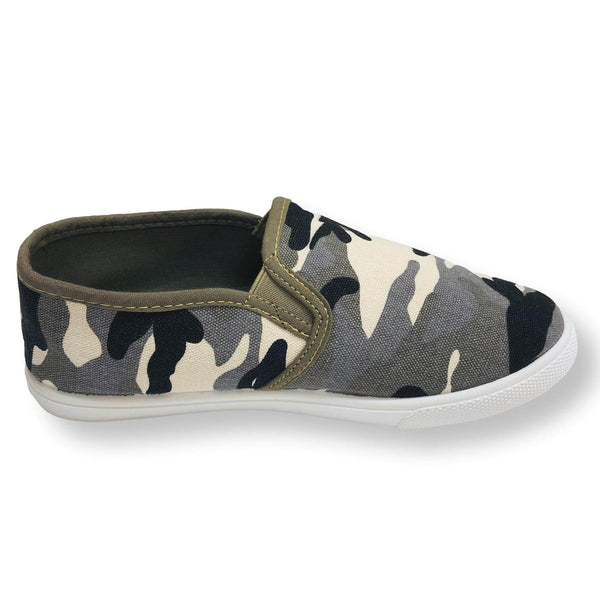 Camo Slip On Shoes for Boys Canvas Kids Sneakers - FPI Ventures