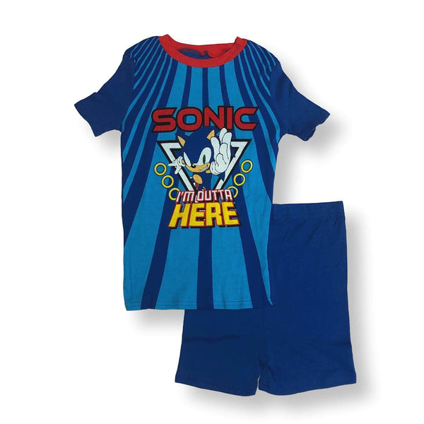 Sonic the Hedgehog Cotton Pajamas for Boys Short Sleeve Kids PJs 4 Piece Set - FPI Ventures