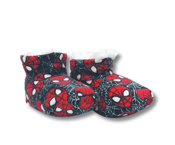 Spider-Man Toddler Slippers Boys Fuzzy Slipper Booties for Kids - FPI Ventures