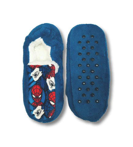 Spider-Man Boys Slippers Fuzzy Moccasin House Shoes for Kids - FPI Ventures