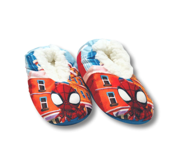 Spider-Man Boys Slippers Fuzzy Slipper Socks for Toddlers and Kids - FPI Ventures