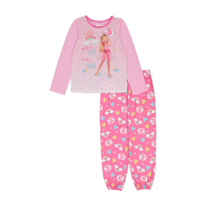 Love Diana Girls Pajama Set, Long Sleeve Top and Pants 2pc PJ Outfit, 4-10, Pink - FPI Ventures