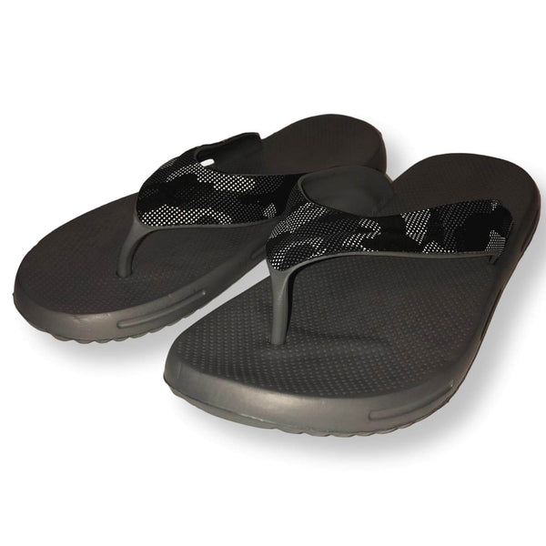 Mens Thong Sandals Camo Flip Flop Shower Shoes, Black, Brown and Gray, Size 7-12 - FPI Ventures