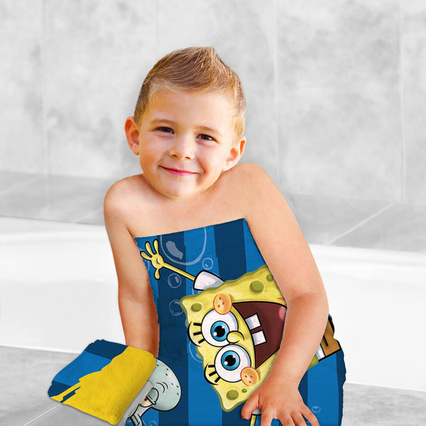 SpongeBob SquarePants Kids Cotton Bath Towel and Wash Cloth Set - FPI Ventures