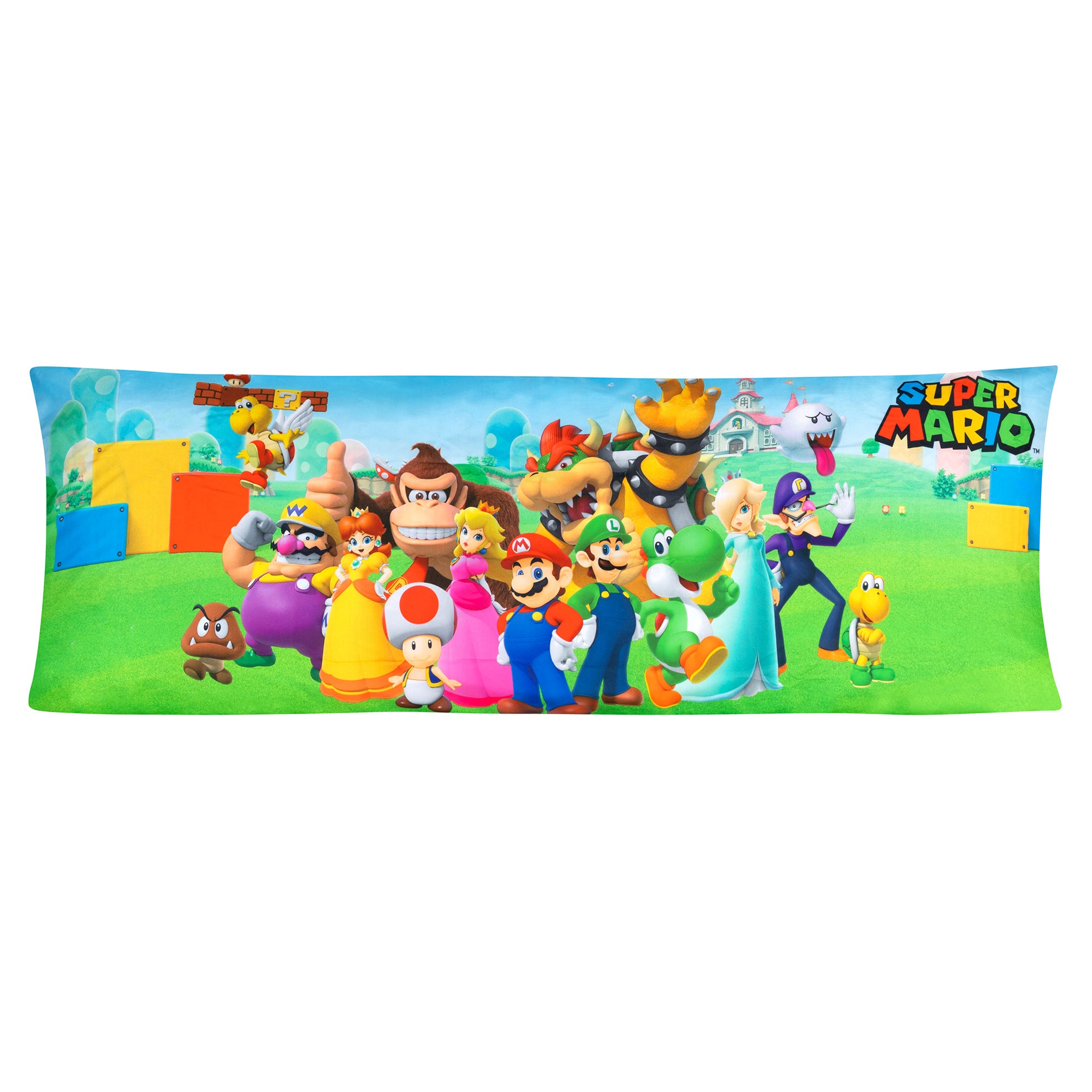 Super Mario Body Pillow Cover with Zipper, Kids Bedding, 20"x54" - FPI Ventures