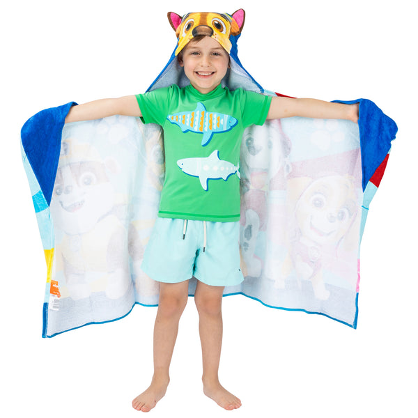 PAW Patrol Kids Bath and Beach Hooded Towel Wrap, 100% Cotton - FPI Ventures
