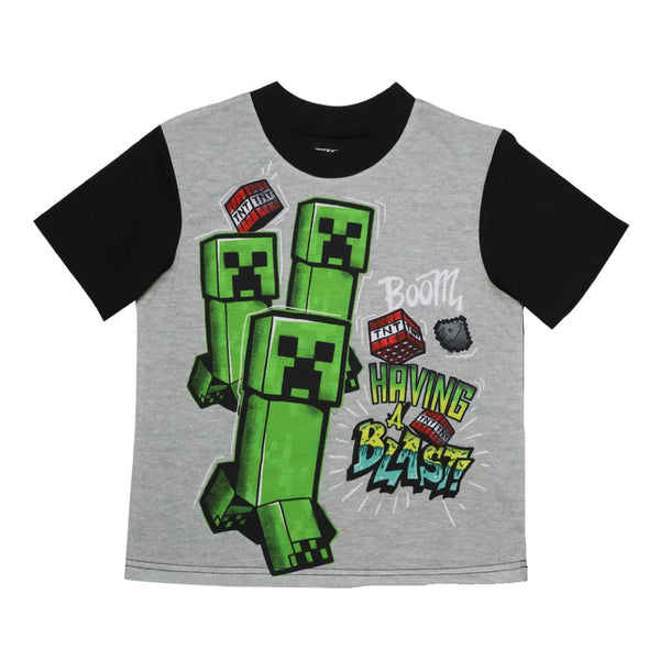 Minecraft Boys Pajamas Short Sleeve Kids PJs 3pc Set Sizes 6-12 - FPI Ventures