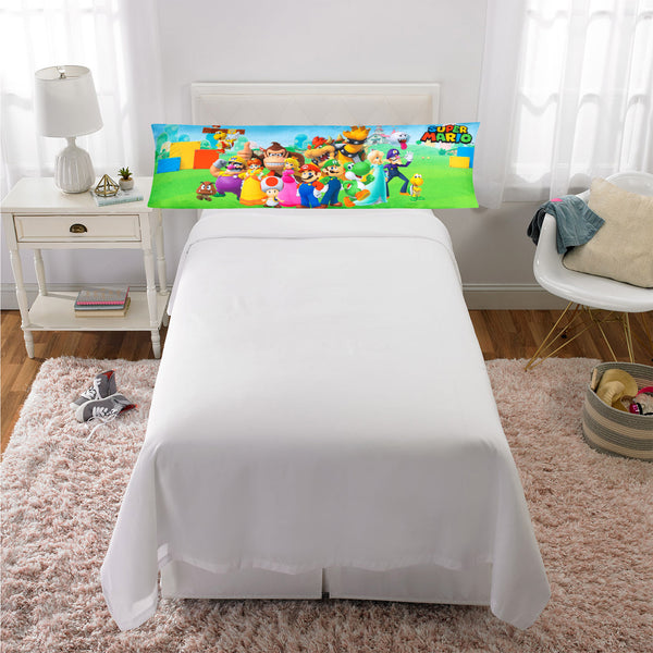 Super Mario Body Pillow Cover with Zipper, Kids Bedding, 20"x54" - FPI Ventures