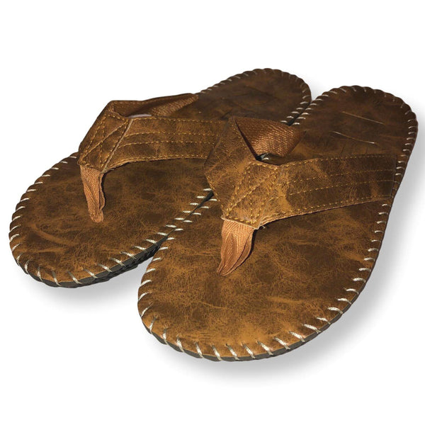 Mens Thong Sandals, Flip Flop Shoes, Black, Brown and Tan, Size 7-13 - FPI Ventures