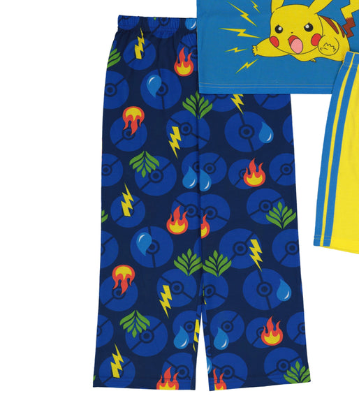 Pokemon Boys Pajamas Short Sleeve Kids PJs 3pc Set - FPI Ventures