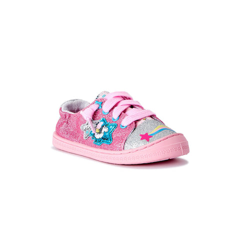 Peppa Pig Toddler Girls Shoes Bump Toe Sneakers, 7-12, Glitter Pink - FPI Ventures