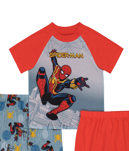 Spiderman Boys Pajamas Short Sleeve Kids PJs 3pc Set - FPI Ventures
