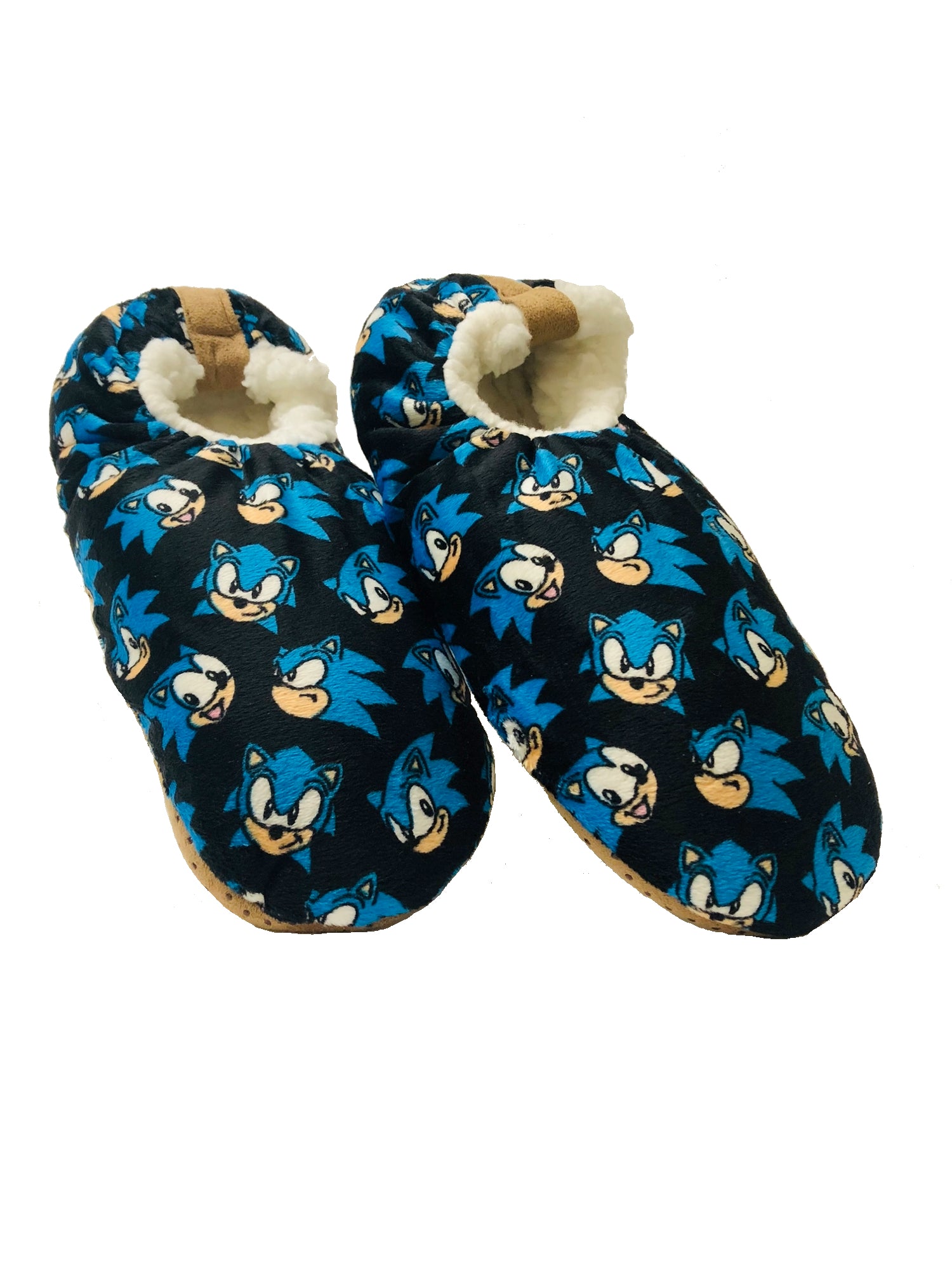 Sonic Mens Slippers Sonic the Hedgehog Fuzzy House Slippers - FPI Ventures