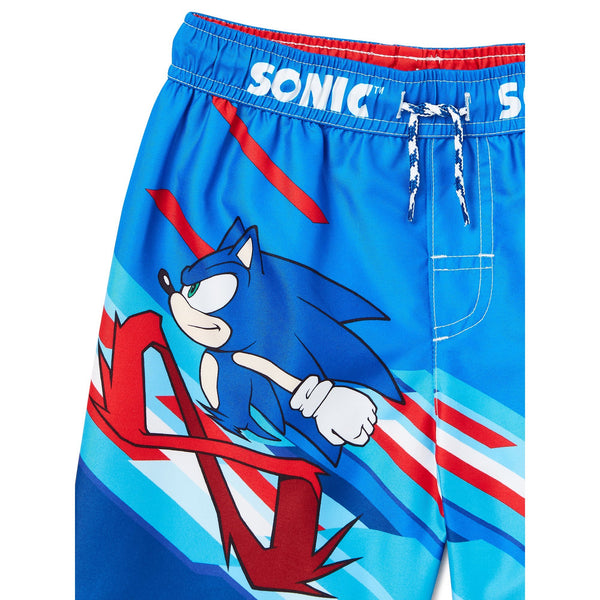 Sonic the Hedgehog Swimsuit Boys Rash Guard and Swim Trunks Set Two Piece - FPI Ventures