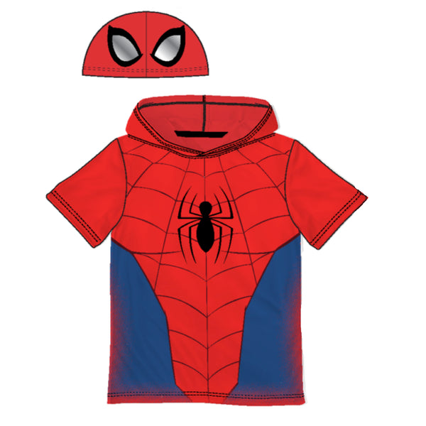Spider-Man Boys Cosplay Hooded Short Sleeve T-Shirt and Short Set 2pc Red - FPI Ventures