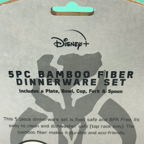 Star Wars Baby Yoda Bamboo Dinnerware Set Kids Mandalorian 5 Piece Plates and Bowls Set - FPI Ventures