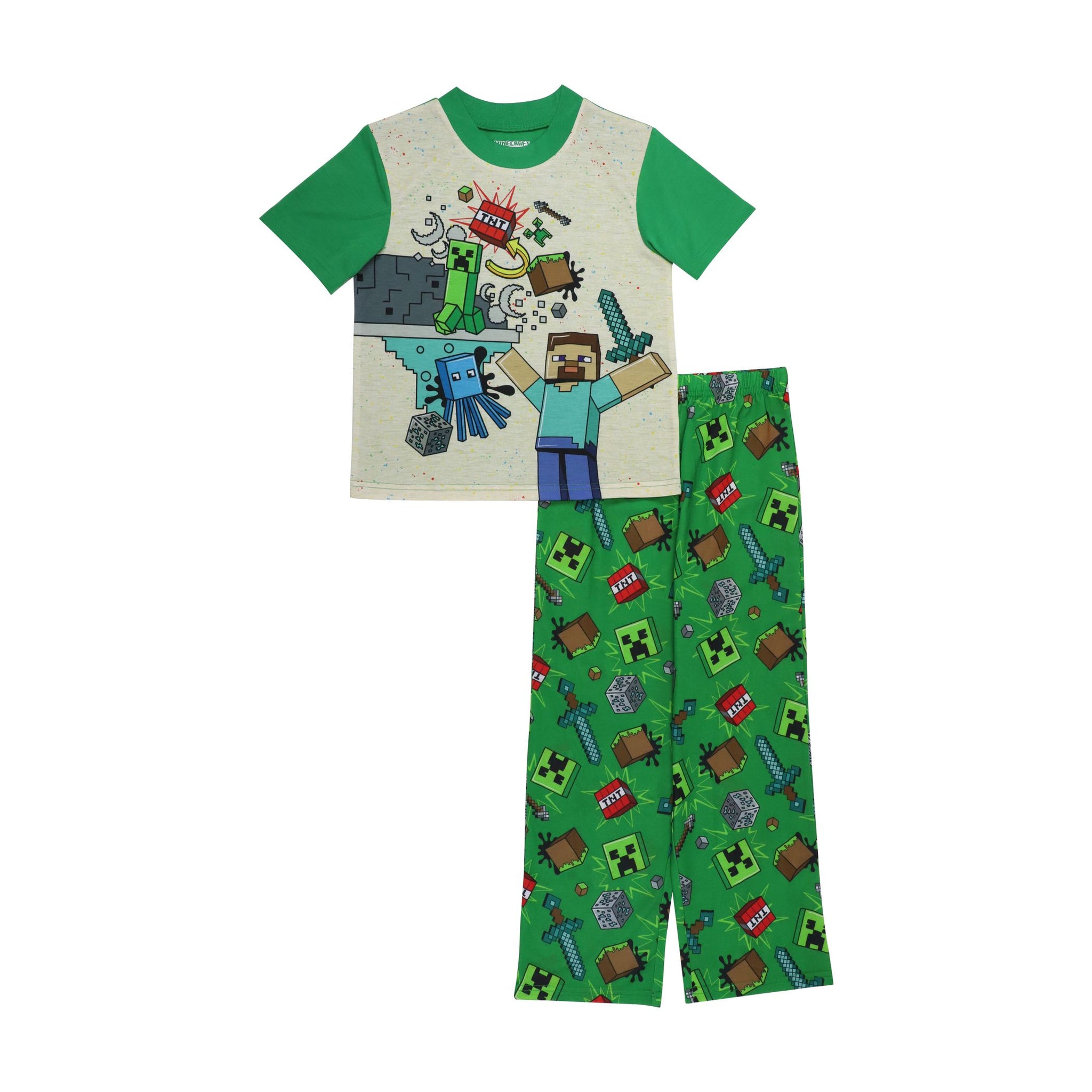 Minecraft Boys Pajamas Short Sleeve Kids PJs 2pc Set - FPI Ventures